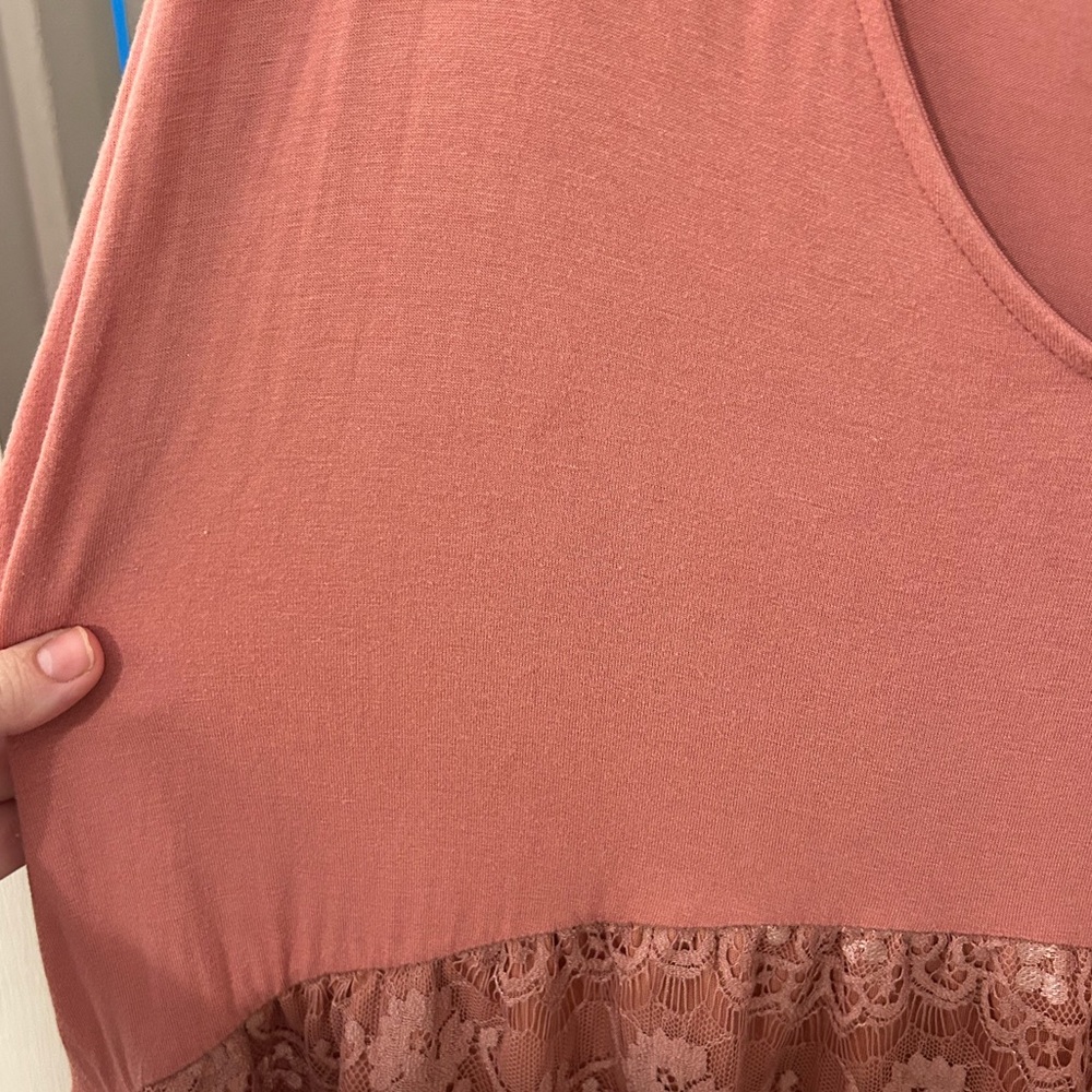 Paper Tee Mauve Lace Tunic Top - Picture 3 of 5
